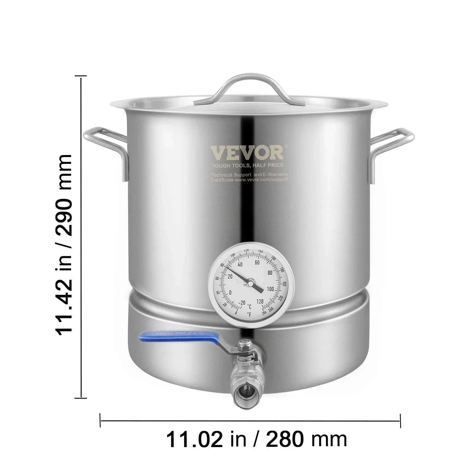 Stainless Steel 5 Gallon Brewing Kettle Pot with Lid-5gallon with Filter / Germany