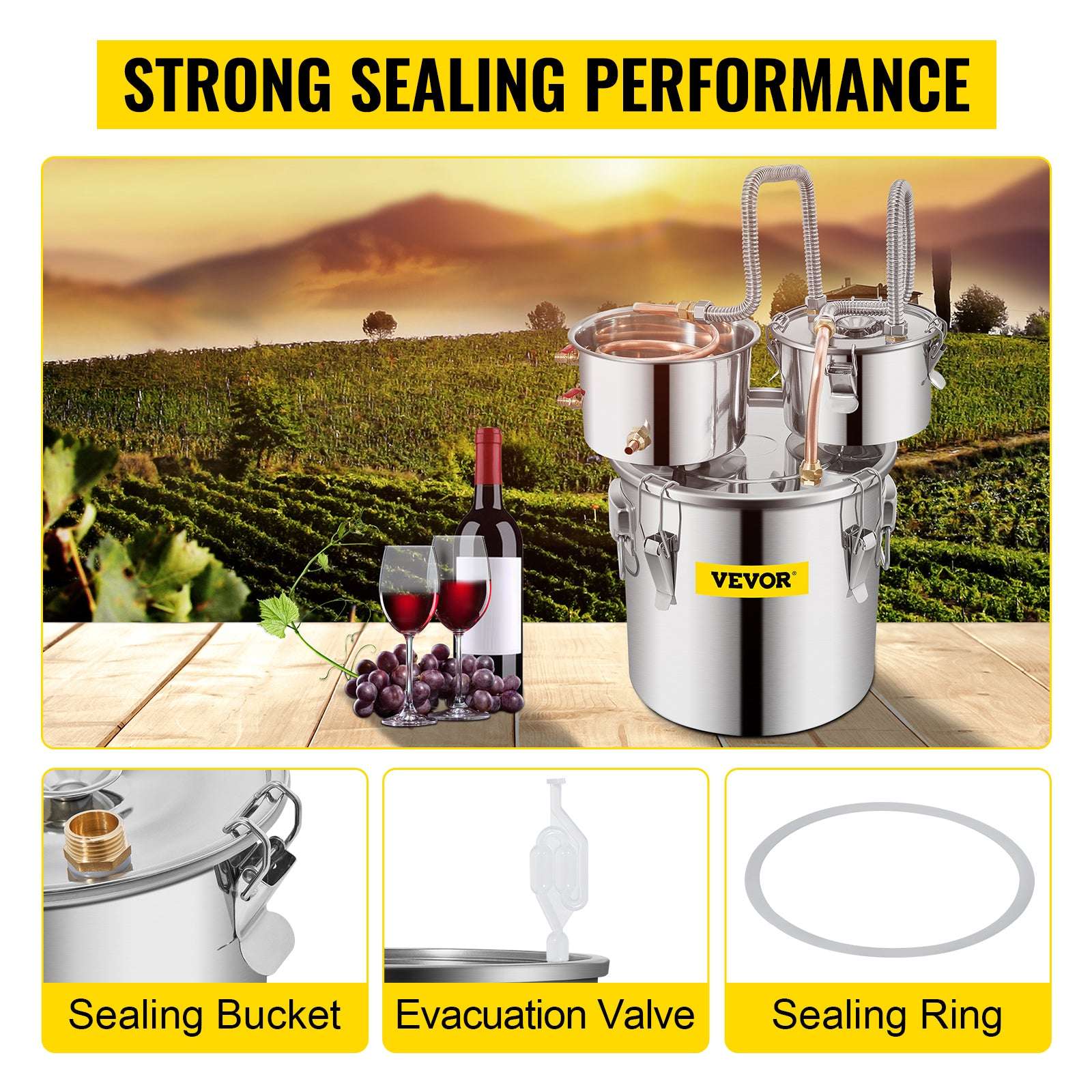 Stainless Steel Alcohol Distiller Kit 12L–50L Home Brewing Still-50L / GERMANY