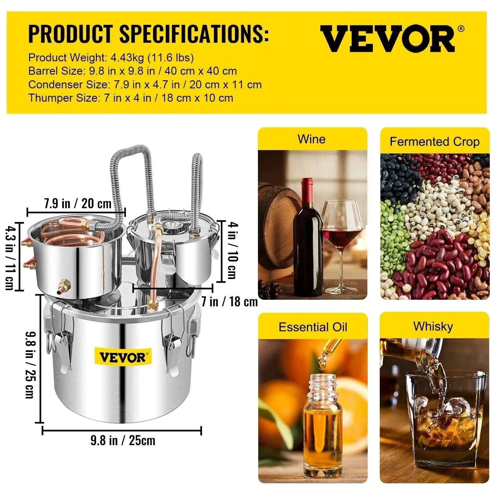 Stainless Steel Alcohol Distiller Kit 12L–50L Home Brewing Still-50L / GERMANY