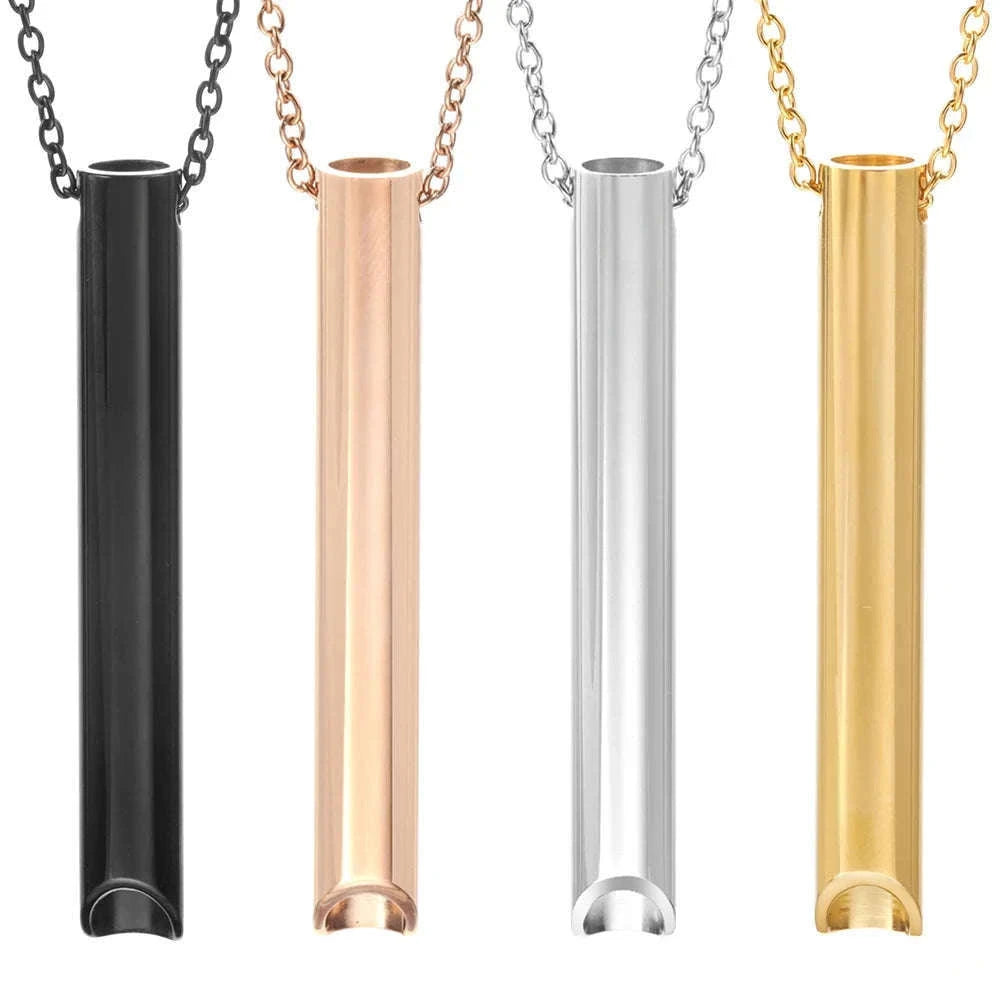 Stainless Steel Anxiety Breathing Necklace for Calm Moments-1Pcs Necklace