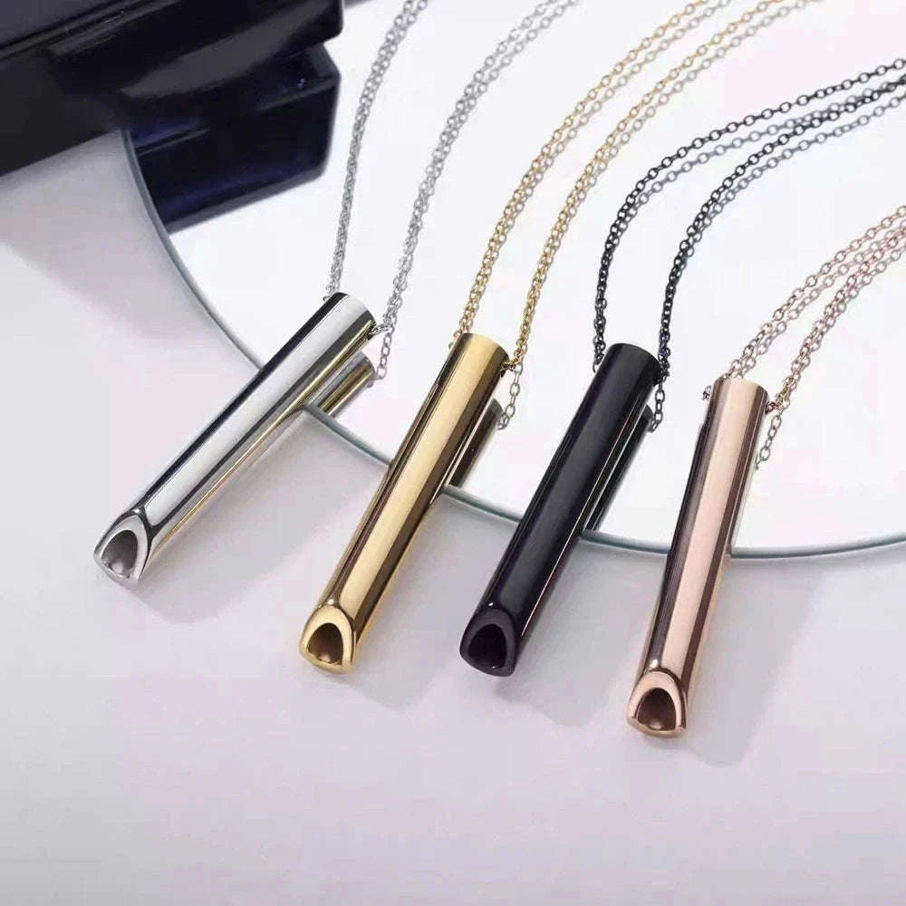 Stainless Steel Anxiety Breathing Necklace for Calm Moments-1Pcs Necklace