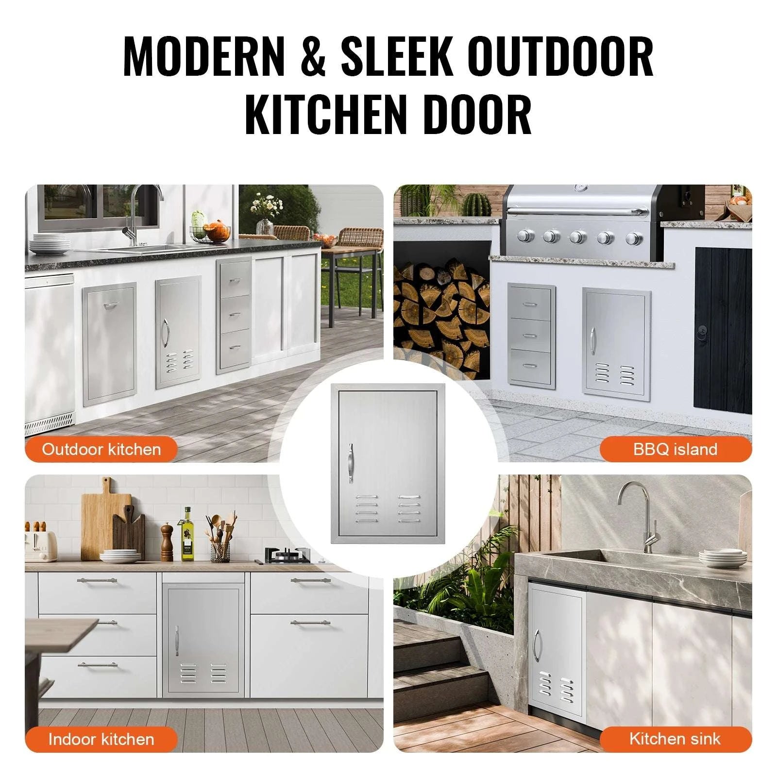 Stainless Steel BBQ Access Door Flush Mount with Reversible Design-14x20in / United States