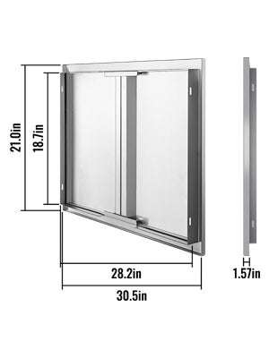 Stainless Steel BBQ Access Door with Recessed Handle-2-Door 31x24 inch / United States