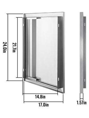 Stainless Steel BBQ Access Door with Recessed Handle-2-Door 31x24 inch / United States