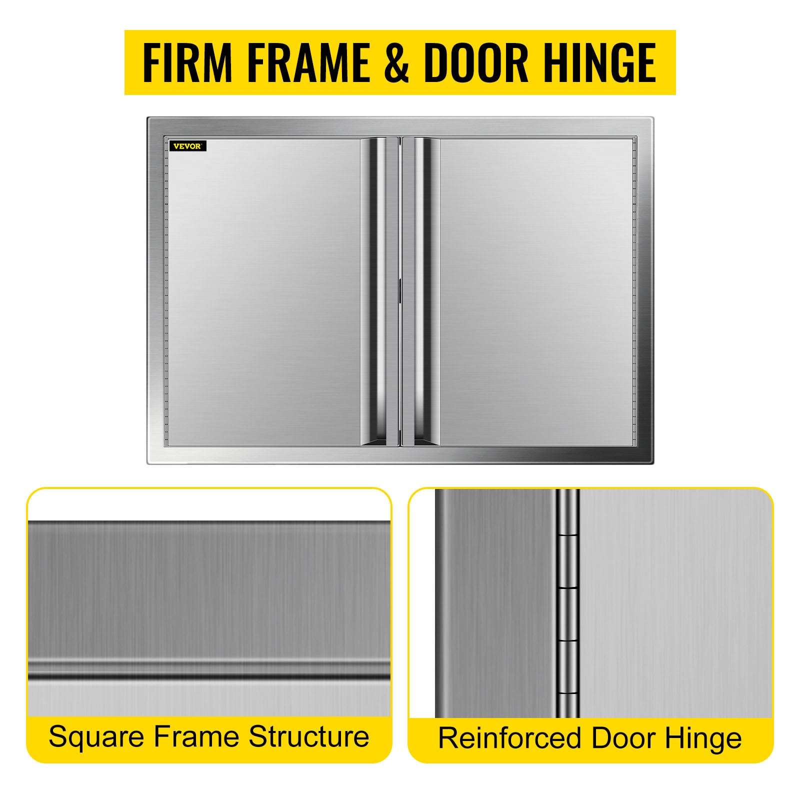 Stainless Steel BBQ Access Door with Recessed Handle-2-Door 31x24 inch / United States