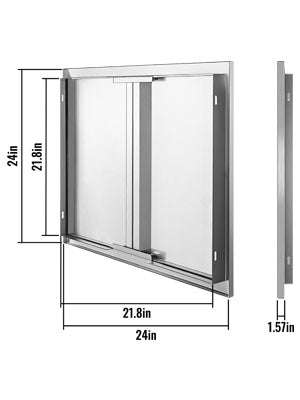 Stainless Steel BBQ Access Door with Recessed Handle-2-Door 31x24 inch / United States