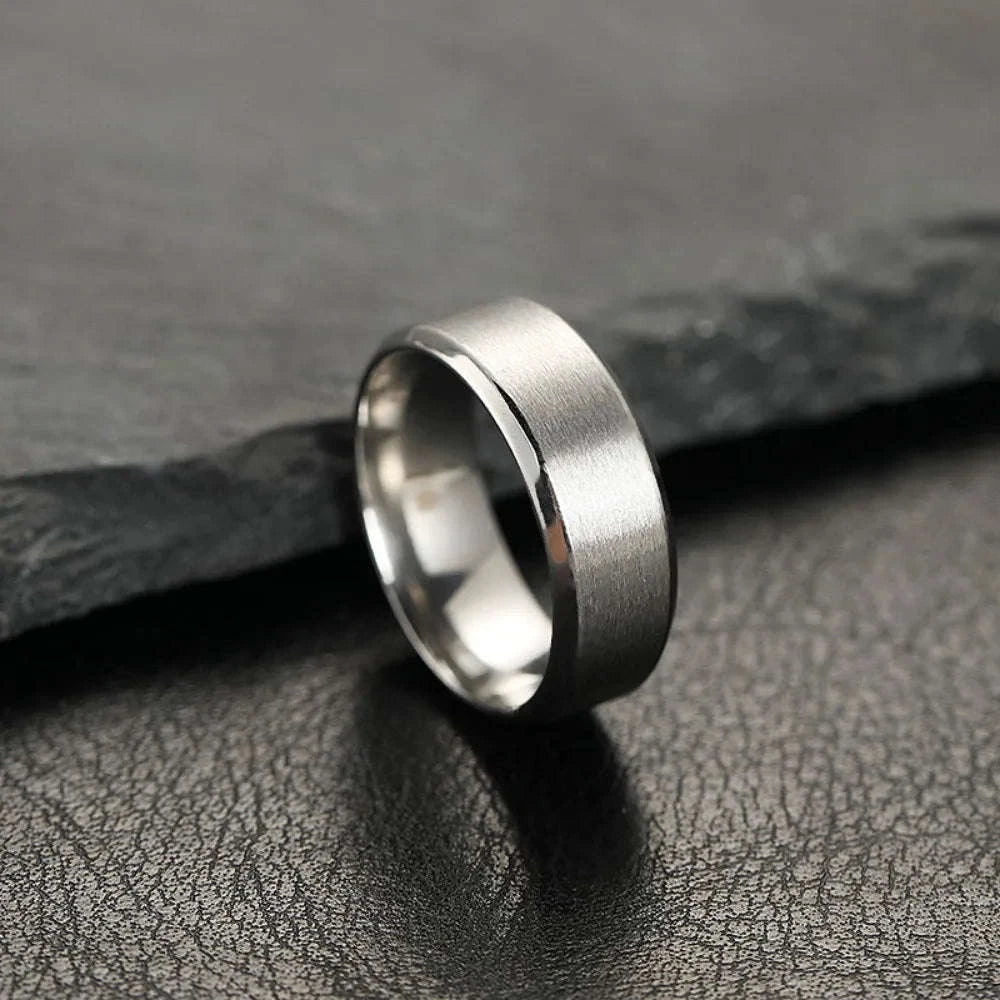 Stainless Steel Black Matte Ring for Men and Women-4MM Black / 9
