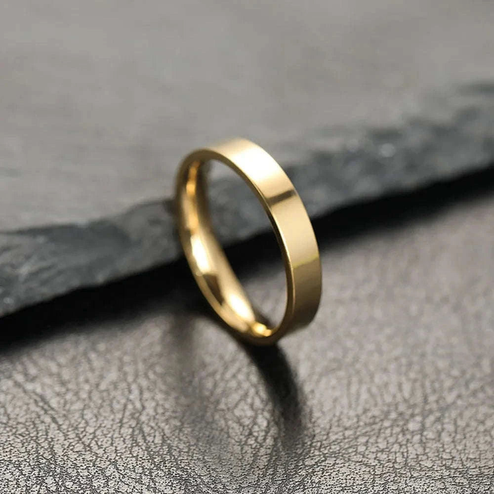 Stainless Steel Black Matte Ring for Men and Women-4MM Black / 9