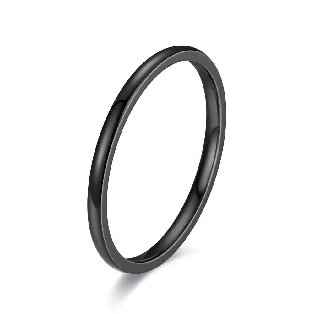 Stainless Steel Black Matte Ring for Men and Women-4MM Black / 9