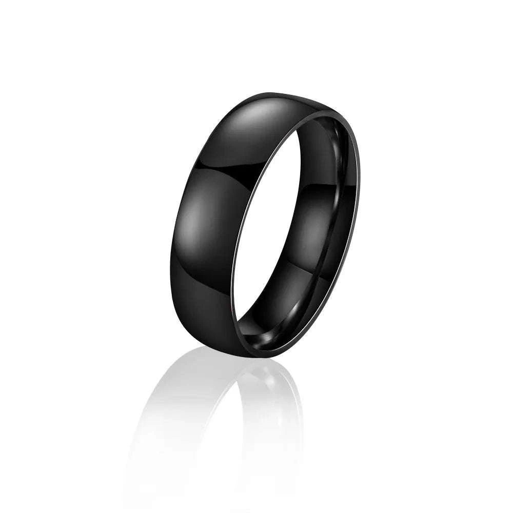 Stainless Steel Black Matte Ring for Men and Women-4MM Black / 9