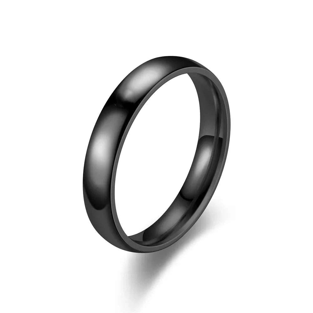 Stainless Steel Black Matte Ring for Men and Women-4MM Black / 9