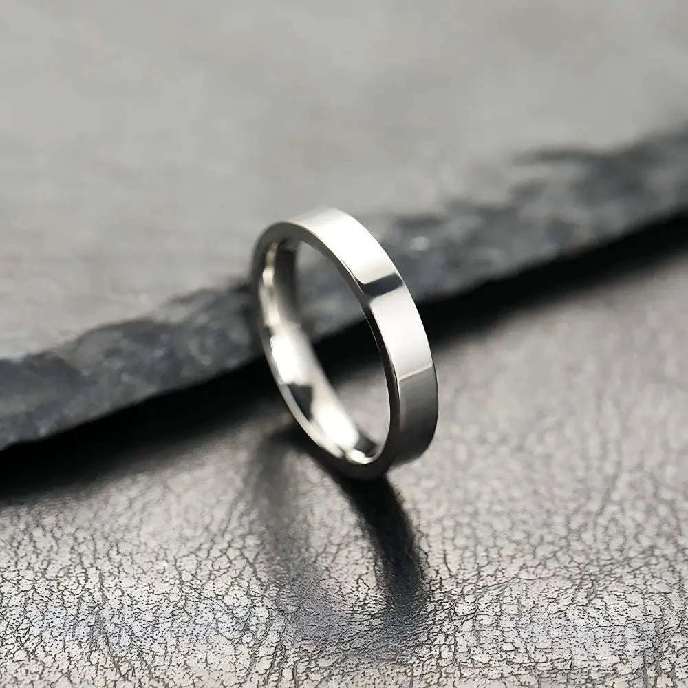 Stainless Steel Black Matte Ring for Men and Women-4MM Black / 9
