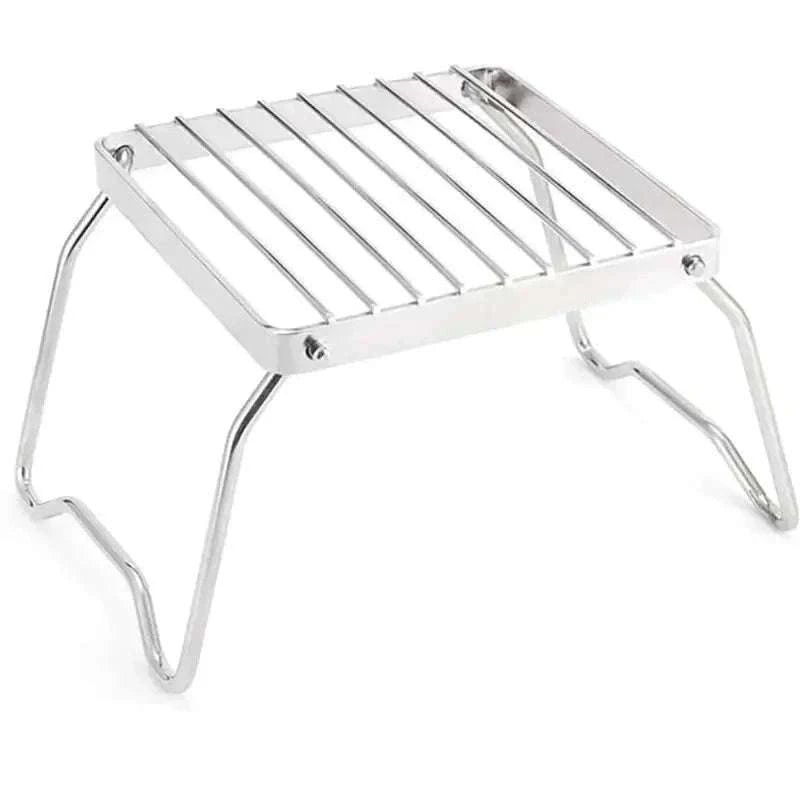 Stainless Steel Camping Stove Stand & Wind Shield Folding Rack-1pc