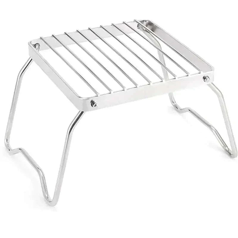 Stainless Steel Camping Stove Stand & Wind Shield Folding Rack-1pc