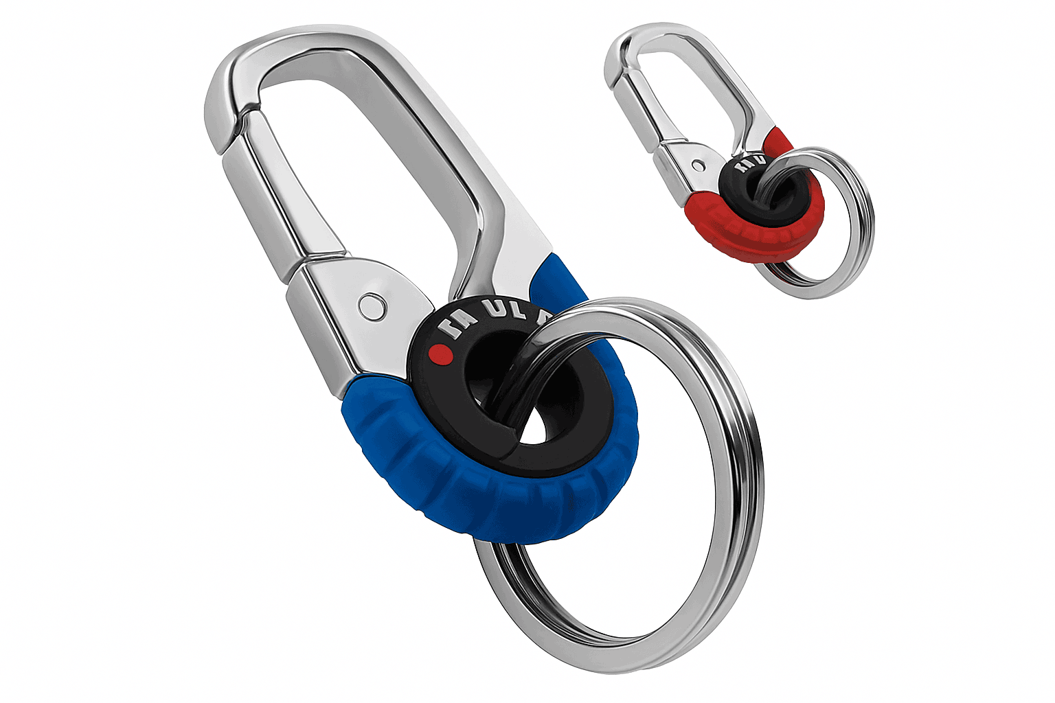 Stainless Steel Carabiner Keychain for Secure Everyday Carry-3pcs blue