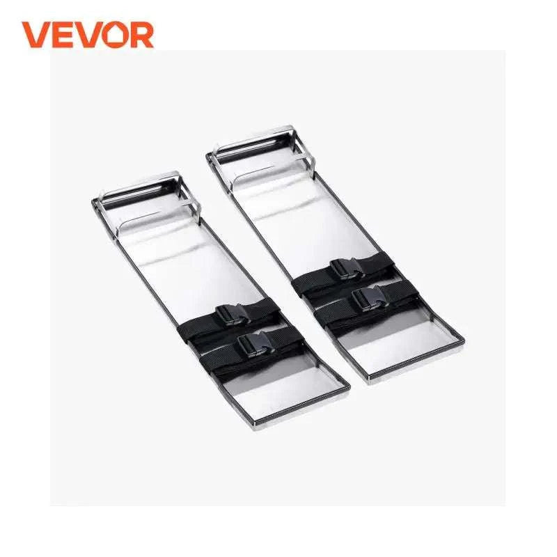 Stainless Steel Concrete Knee Boards 28'' Sliding Pads Pair-PadsStraps30x10in / france