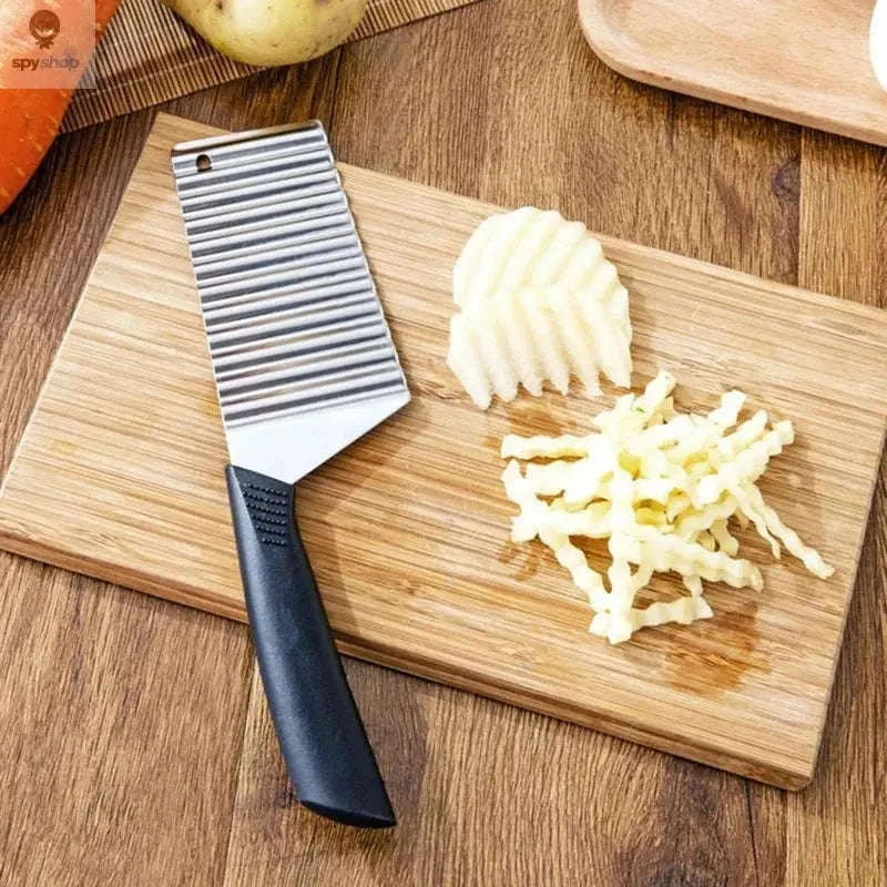 Stainless Steel Crinkle Cutter Knife for Wavy Fruit and Veggie Slices-Potato Wave Knife