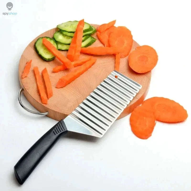 Stainless Steel Crinkle Cutter Knife for Wavy Fruit and Veggie Slices-Potato Wave Knife