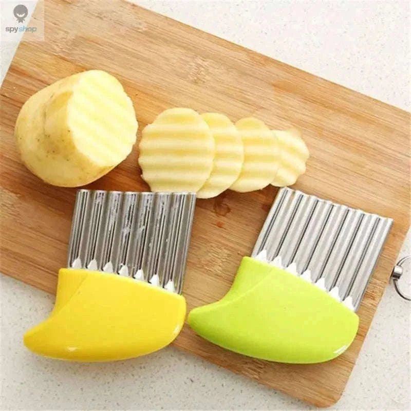 Stainless Steel Crinkle Cutter Knife for Wavy Fruit and Veggie Slices-Potato Wave Knife