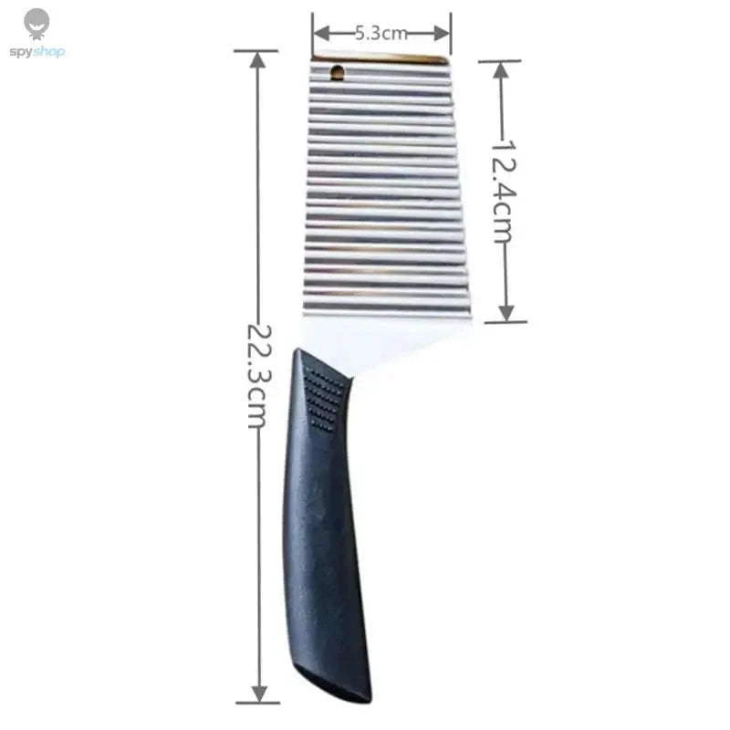 Stainless Steel Crinkle Cutter Knife – Wavy Slicer for Vegetables and Fruits-Potato Wave Knife