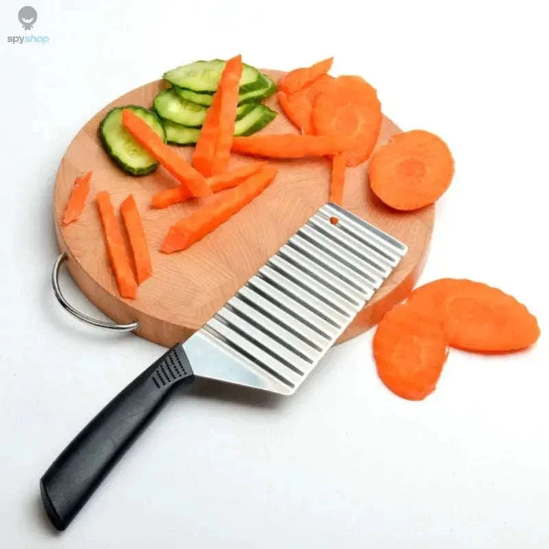 Stainless Steel Crinkle Cutter Knife – Wavy Slicer for Vegetables and Fruits-Potato Wave Knife
