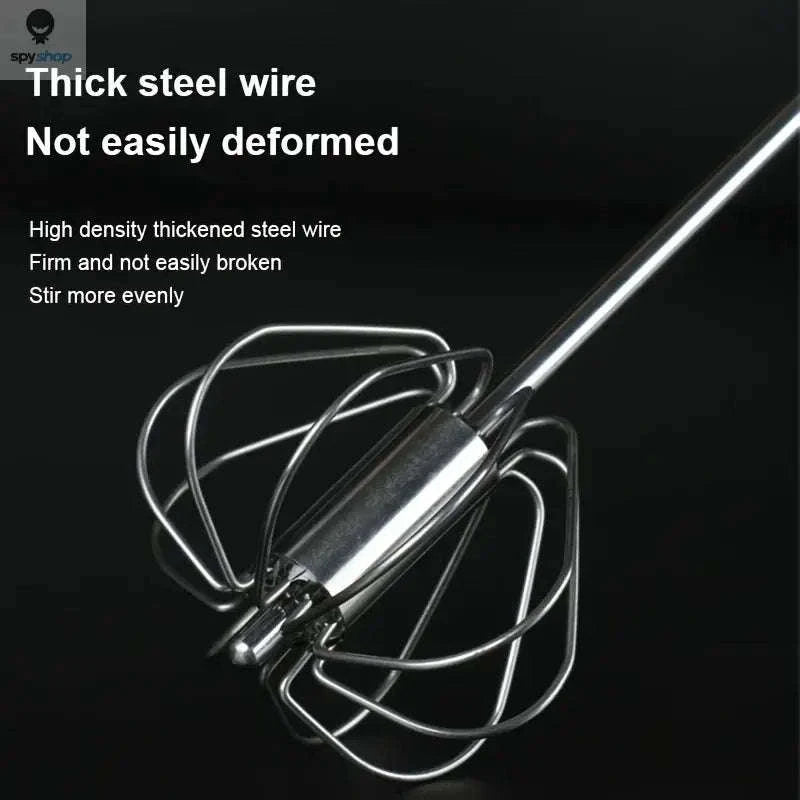 Stainless Steel Egg Beater – Semi‑Automatic Whisk for Effortless Mixing-S size 2pcs