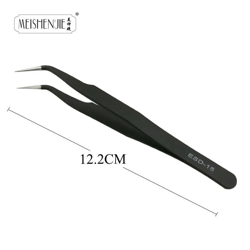 Stainless Steel Eyelash Tweezers for Precision Beauty Work-ESD10