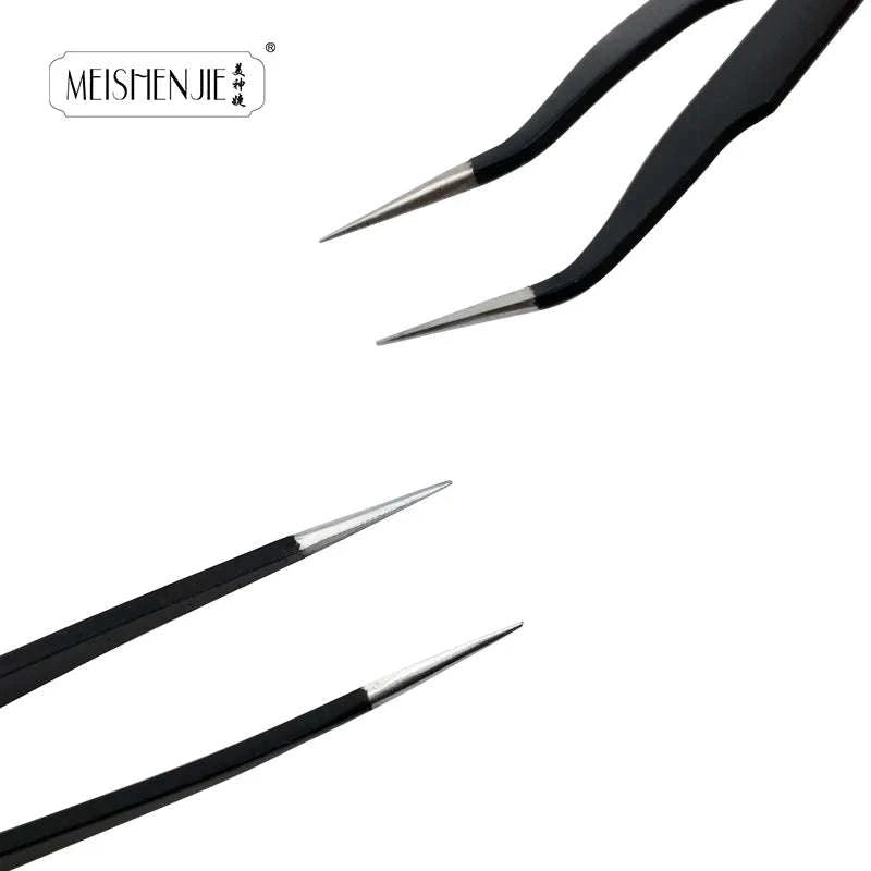 Stainless Steel Eyelash Tweezers for Precision Beauty Work-ESD10