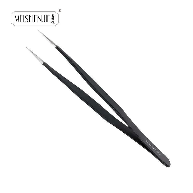Stainless Steel Eyelash Tweezers for Precision Beauty Work-ESD10