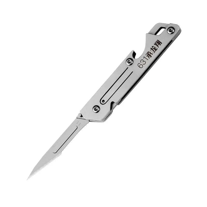Stainless Steel Fast-Open Mini Scalpel Bottle Opener Knife-ONLY 10 BLADES-12