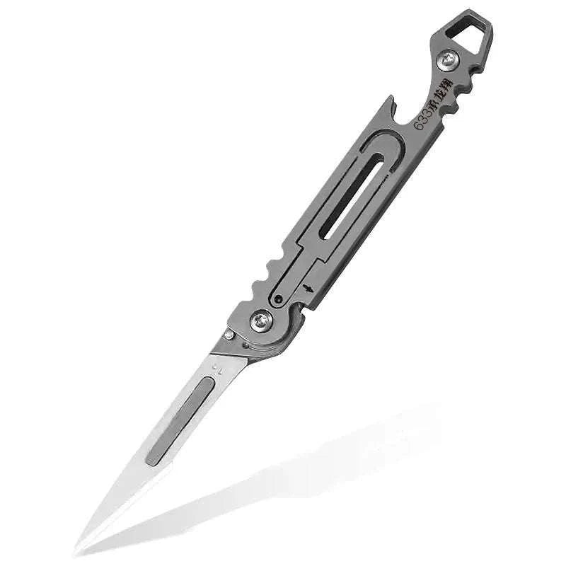 Stainless Steel Fast-Open Mini Scalpel Bottle Opener Knife-ONLY 10 BLADES-12