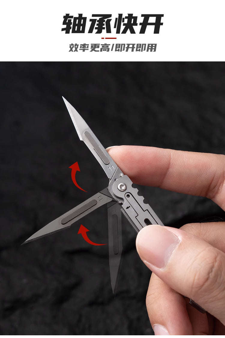 Stainless Steel Fast‑Open Scalpel Mini Bottle Opener Knife-ONLY 10 BLADES-12