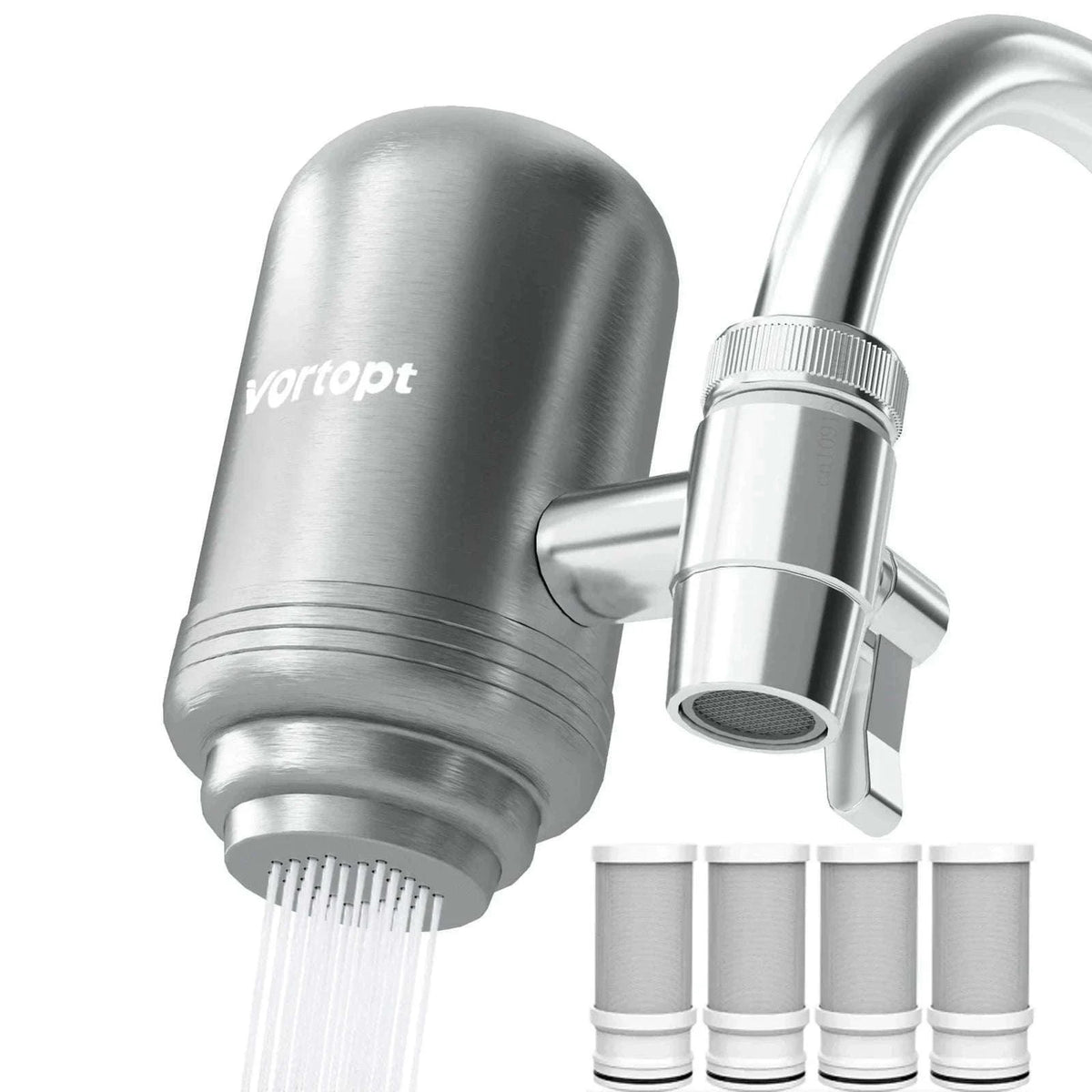 Stainless Steel Faucet Water Filter Purifier System, NSF Certified-Light Grey