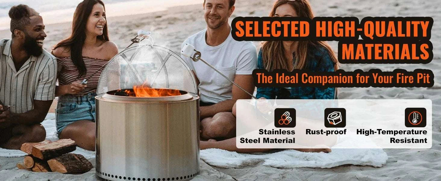 Stainless Steel Fire Pit Spark Screen Lid with Easy Lift Handles-36in / United States