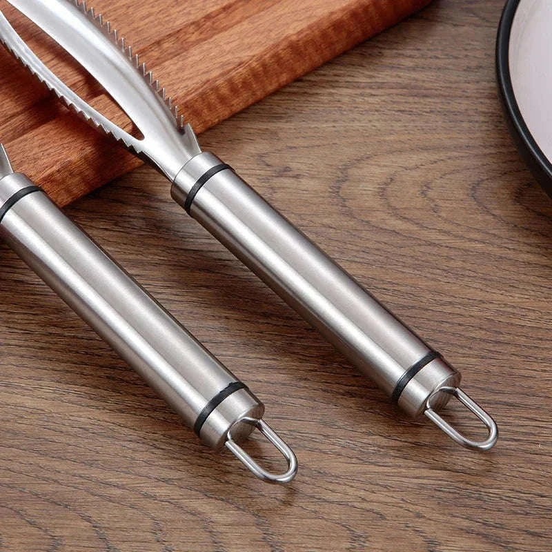 Stainless Steel Fish Scaler & Bone Tweezers Set-Fish scale scraping