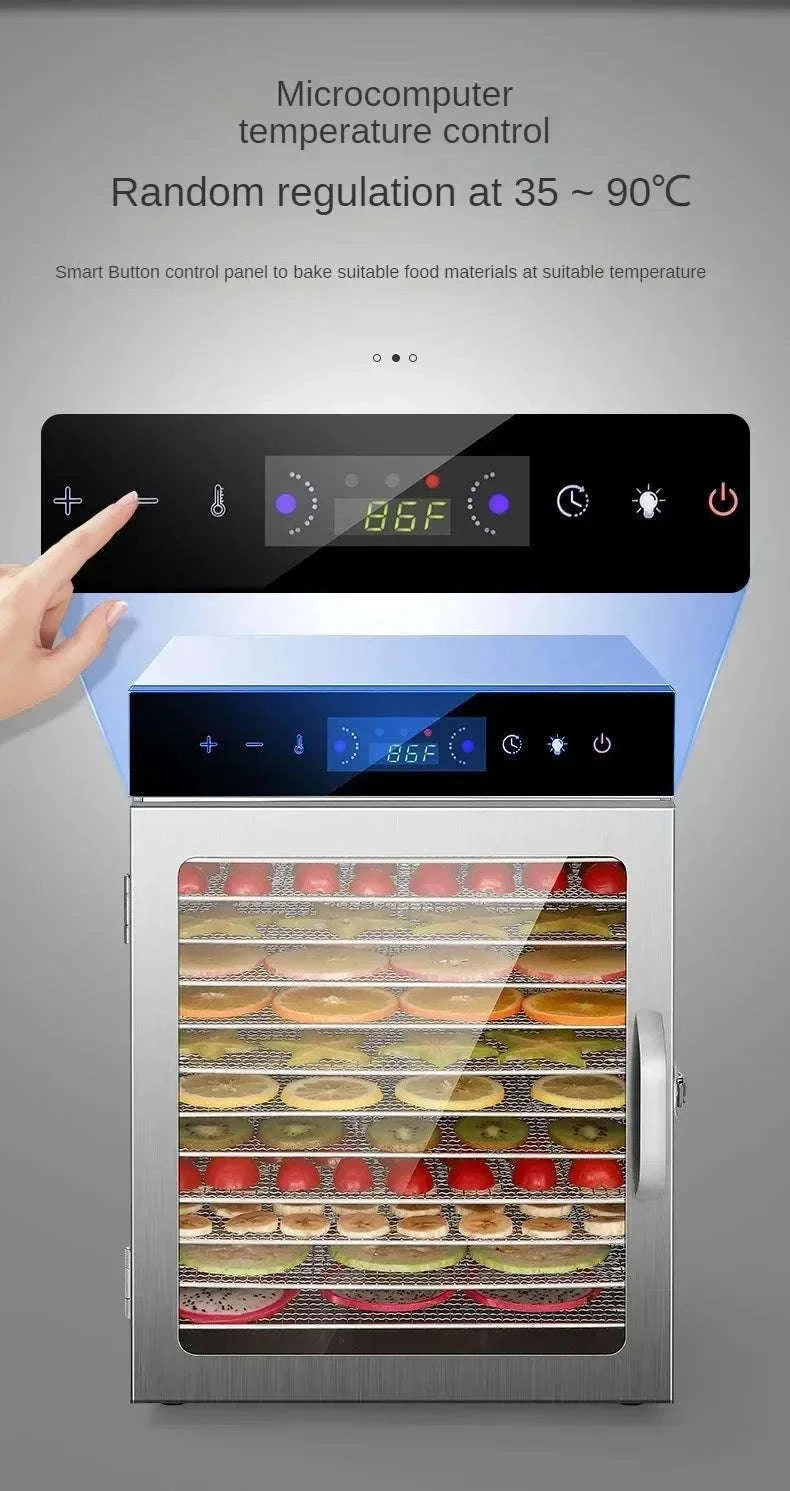Stainless Steel Food Dehydrator with 12 Layers and Touch Control-6 layers / US