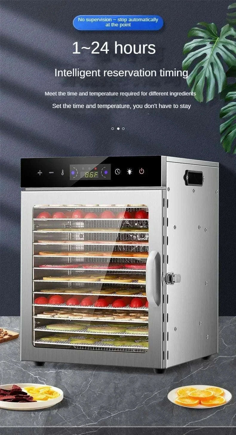 Stainless Steel Food Dehydrator with 12 Layers and Touch Control-6 layers / US
