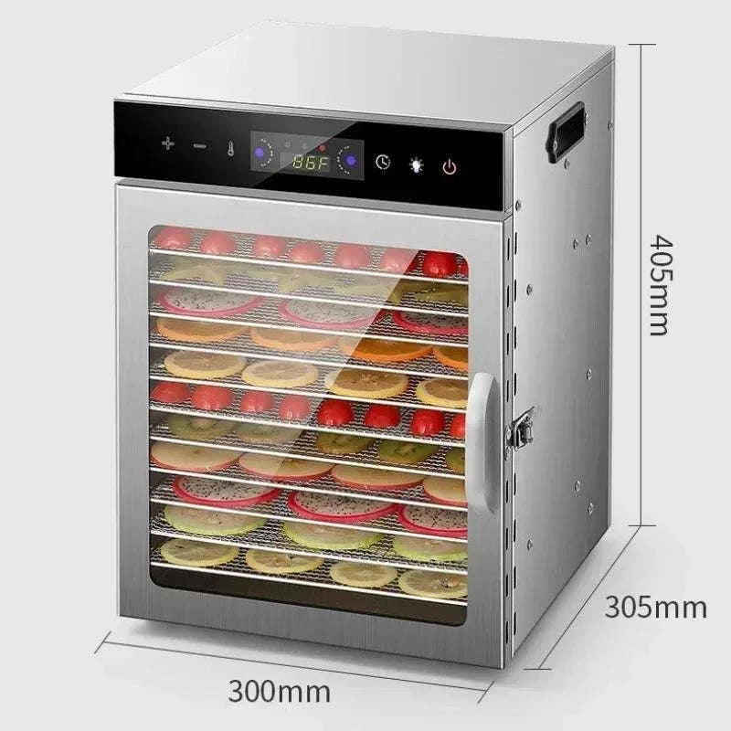 Stainless Steel Food Dehydrator with 12 Layers and Touch Control-6 layers / US