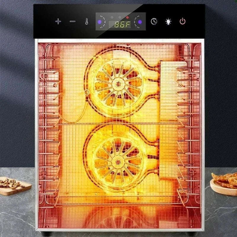 Stainless Steel Food Dehydrator with 12 Layers and Touch Control-6 layers / US