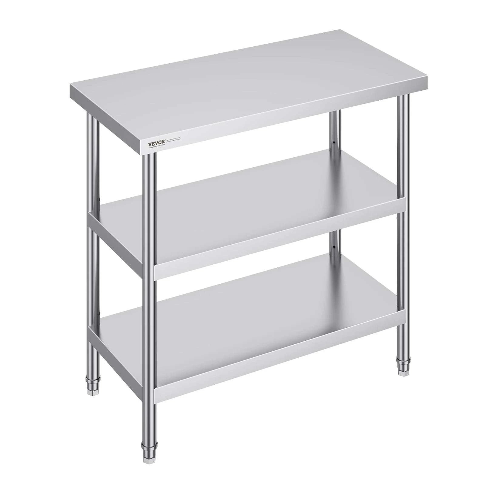 Stainless Steel Food Prep Table with Adjustable Shelves for Kitchen-14x24inch / United States