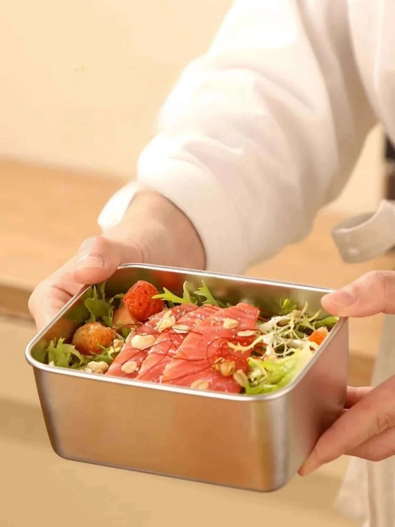 Stainless Steel Fresh-Keeping Box with Sealed Lid-3pcs