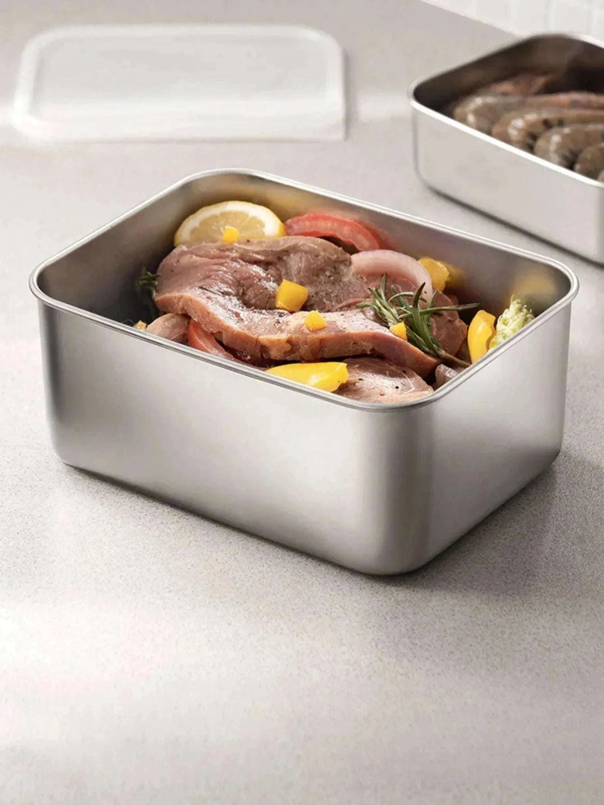 Stainless Steel Fresh-Keeping Box with Sealed Lid-3pcs