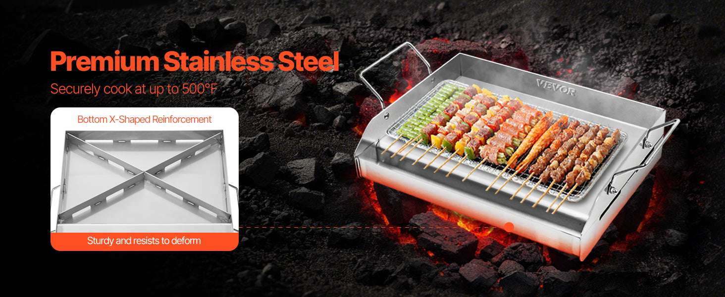 Stainless Steel Grill Griddle Plate Flat Top for BBQ & Camping-25x16 inch / spain