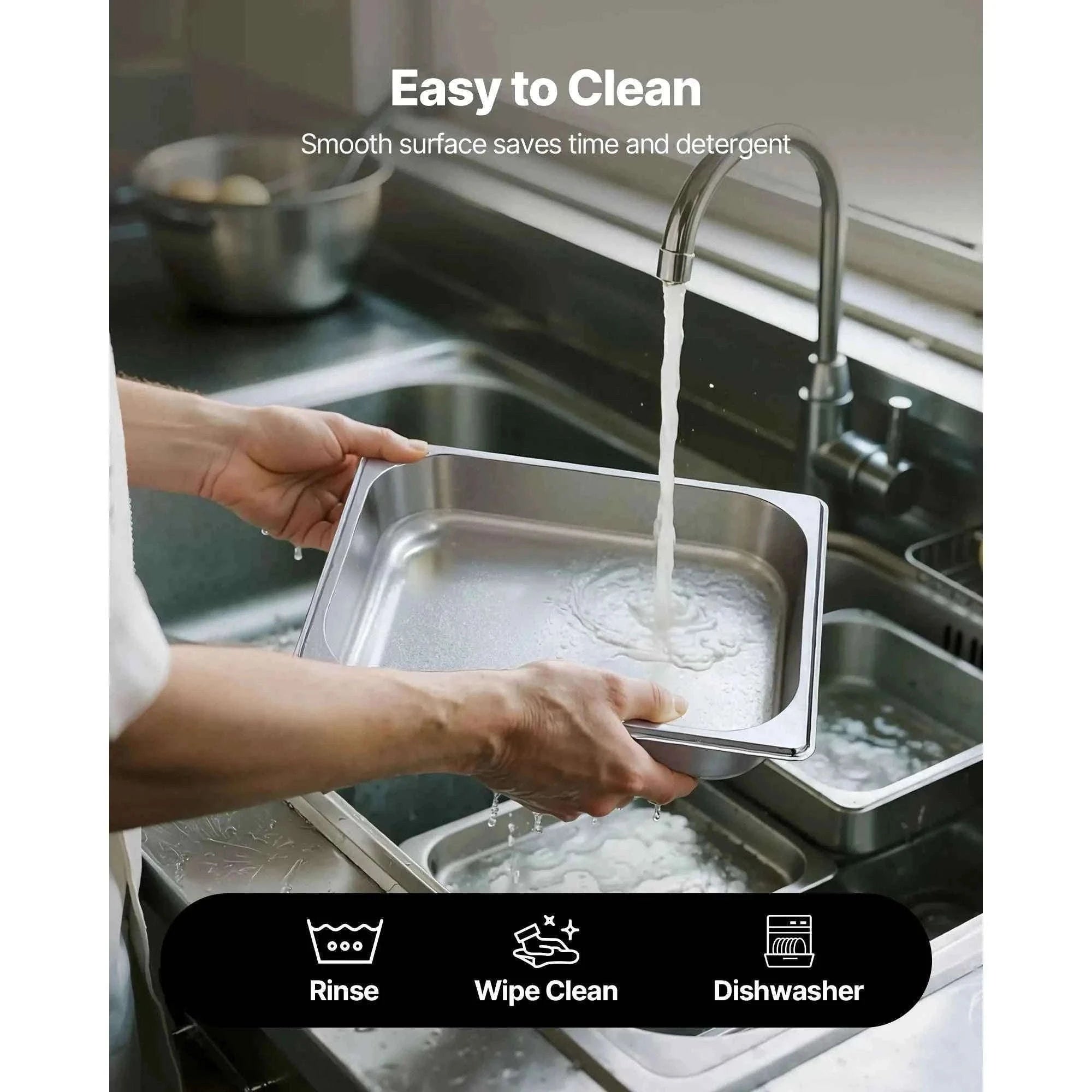 Stainless Steel Hotel Pan 1/2 Size 2.5-Inch Deep 4-Pack-6inch 2pcs / spain
