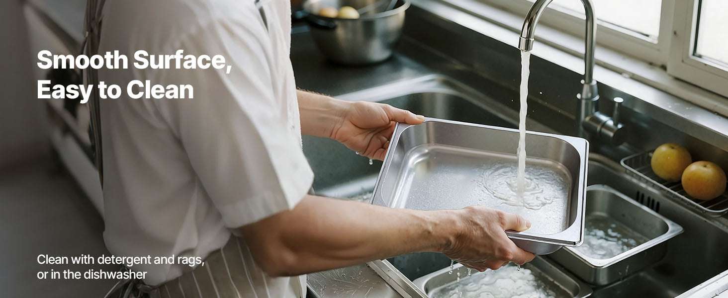 Stainless Steel Hotel Pan 1/2 Size Steam Table Pans Set-6pcs 4inch / france