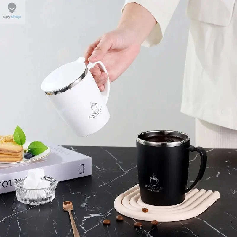 Stainless Steel Insulated Coffee Mug – 350ml Vacuum-Sealed Travel Cup with Handle-black / 350ml