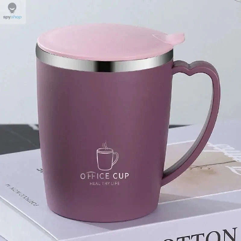 Stainless Steel Insulated Coffee Mug – 350ml Vacuum-Sealed Travel Cup with Handle-black / 350ml