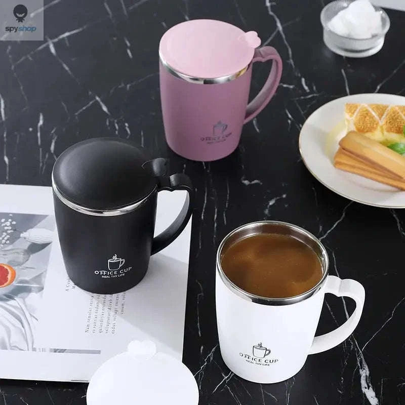 Stainless Steel Insulated Coffee Mug – 350ml Vacuum-Sealed Travel Cup with Handle-black / 350ml