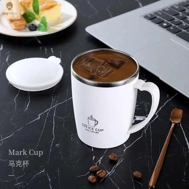 Stainless Steel Insulated Coffee Mug – 350ml Vacuum-Sealed Travel Cup with Handle-black / 350ml