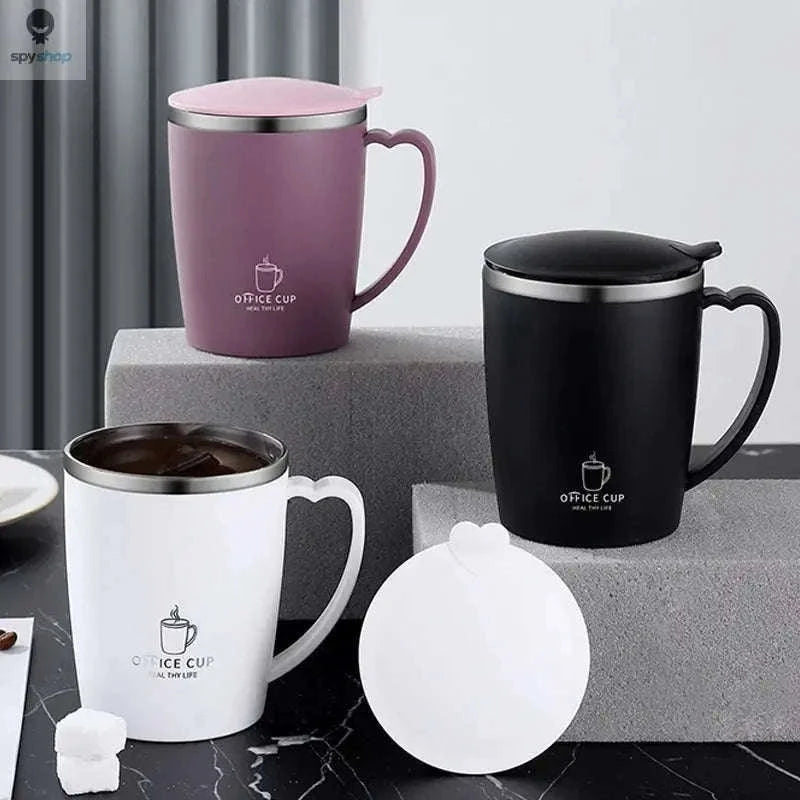 Stainless Steel Insulated Coffee Mug 350ml with Handle-black / 350ml